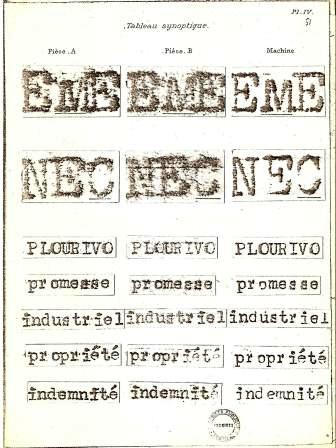 Rapport d'expertise de la machine à écrire Royal 10 ayant servi à confectionner les fausses promesses de vente de la propriété de Plourivo.